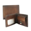 Florence Vintage Portemonnaie echtes Leder  braun Brieftasche OPF100N