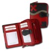 DrachenLeder Damen  Echtes Leder rot schwarz Blumen Geldbeutel OPS101R