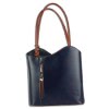 Florence 2in1 , Rucksack Rindsleder wandelbar blau braun OTF106M
