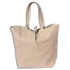 Florence ital. Shopper Echtleder Damen  Business beige OTF112C