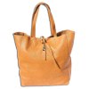 Florence ital. Shopper Echtleder Damen  Business cognac OTF112N