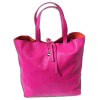 Florence ital. Shopper Echtleder Damen  Business pink OTF112P