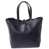 Florence ital. Shopper Echtleder Damen  Business schwarz OTF112S