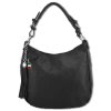 Florence Echtleder Hobo Bag Damen schwarz   OTF134S