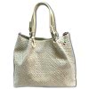 Florence  Damen Handtasche Echtleder beige Flechtmuster OTF163I