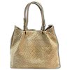 Florence  Damen Handtasche Echtleder taupe Flechtmuster OTF163N