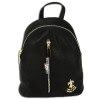 Florence 2in1 Echtleder Rucksack  Damen schwarz gold klein OTF606S
