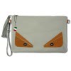 Florence  Jugend Handgelenktasche Tasche Echtleder grau OTF805K