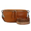 Florence Echtleder Grteltasche Damen hellbraun Bauchtasche Jugend OTF807C