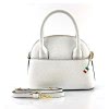Florence  Damen Handtasche Bowlingtasche Echtleder wei OTF814W