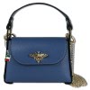 Florence  Biene Damen Handtasche Echtleder jeansblau OTF817F