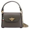 Florence  Biene Damen Handtasche Echtleder grau OTF817K