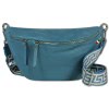 Florence Echtleder Grteltasche Damen extra gro jeansblau Bauchtasche Jugend OTF821F