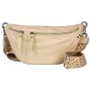 Florence Echtleder Grteltasche Damen extra gro beige Bauchtasche Jugend OTF821I