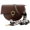 Florence  Satteltasche Echtleder Damen dunkelbraun OTF824N
