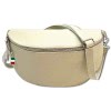 Florence Echtleder Bauchtasche gro Damen beige  Jugend OTF825I