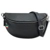 Florence Echtleder Bauchtasche gro Damen schwarz  Jugend OTF825S
