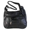 Bag Street , Abendtasche Leder schwarz Handtasche Damen OTJ134S