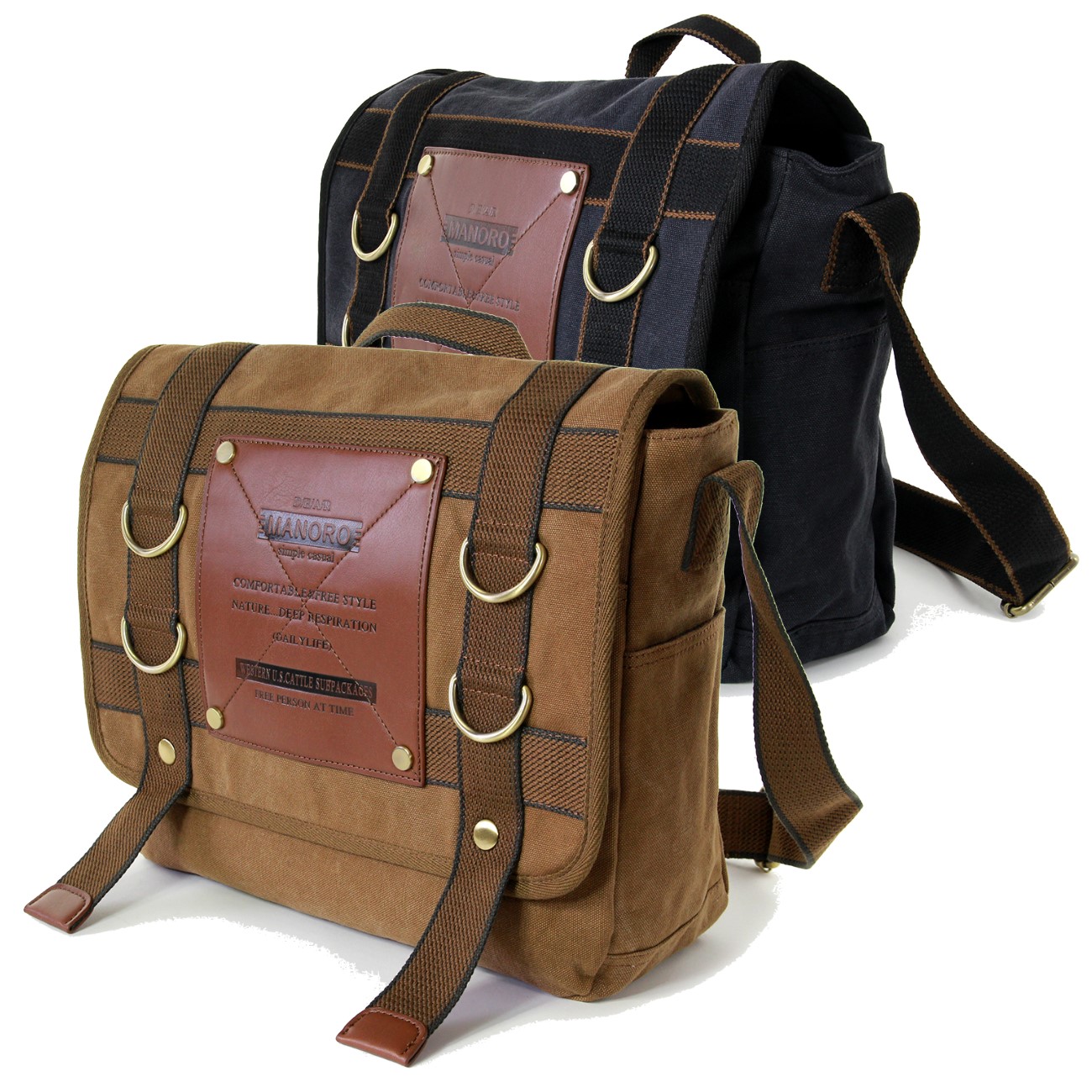 Manoro Tasche Aktentasche Canvas Crossbody Bag  Farbwahl OTK212X