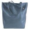 Florence ital. Shopper Echtleder Damen  Business blau OTM107B