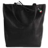 Florence ital. Shopper Echtleder Damen  Business schwarz OTM107S