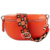 Florence Echtleder Grteltasche Damen orange Bauchtasche Jugend OTM808O