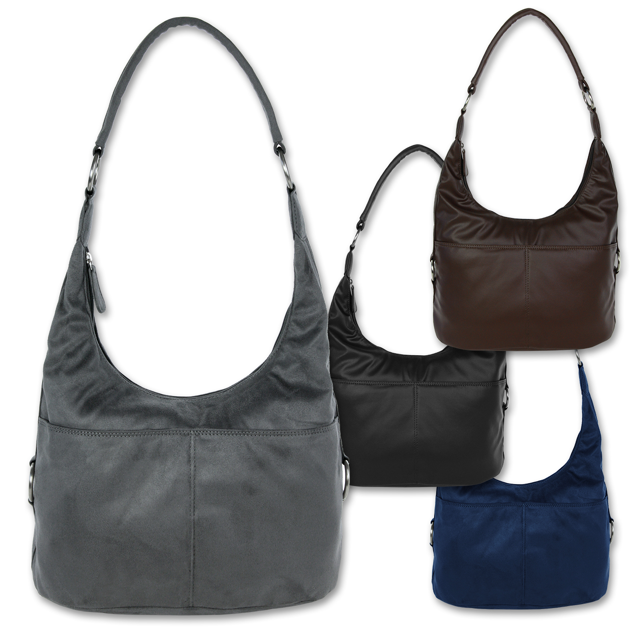 Schultertasche Damen Handtasche Hobo Style Umhängetasche Farbwahl OTS100X
