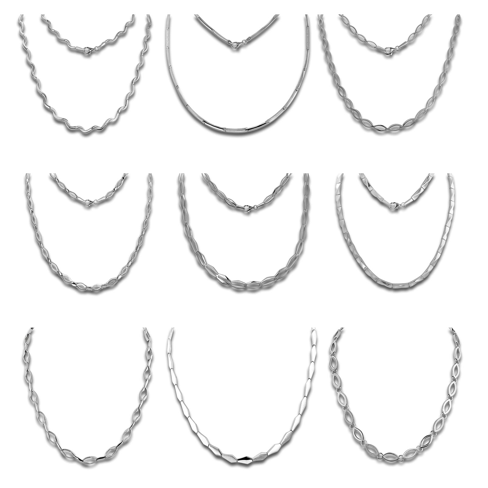SilberDream Collier Kette 44cm-45cm 925 Silber Designauswahl Schmuck SDK4903JX