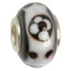 IMPPAC Glas  Bead Spacer Blüten schwarz European Beads  925er Silber IMPPAC Silberbeads SMB2008