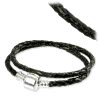 IMPPAC Clip Lederarmband geflochten schwarz doppelt  925er Silber IMPPAC Silberbeads SMLA1641