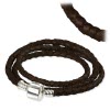 IMPPAC Clip Lederarmband geflochten braun dreifach SMLA2752