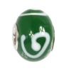 IMPPAC  Glas Bead grün Kringel European Beads  925er Silber IMPPAC Silberbeads SMQZ06