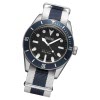 Fonderia Herren-Uhr P-8A002UBB Quarz Textil Nylon-Armband wei blau UAP8A002UBB