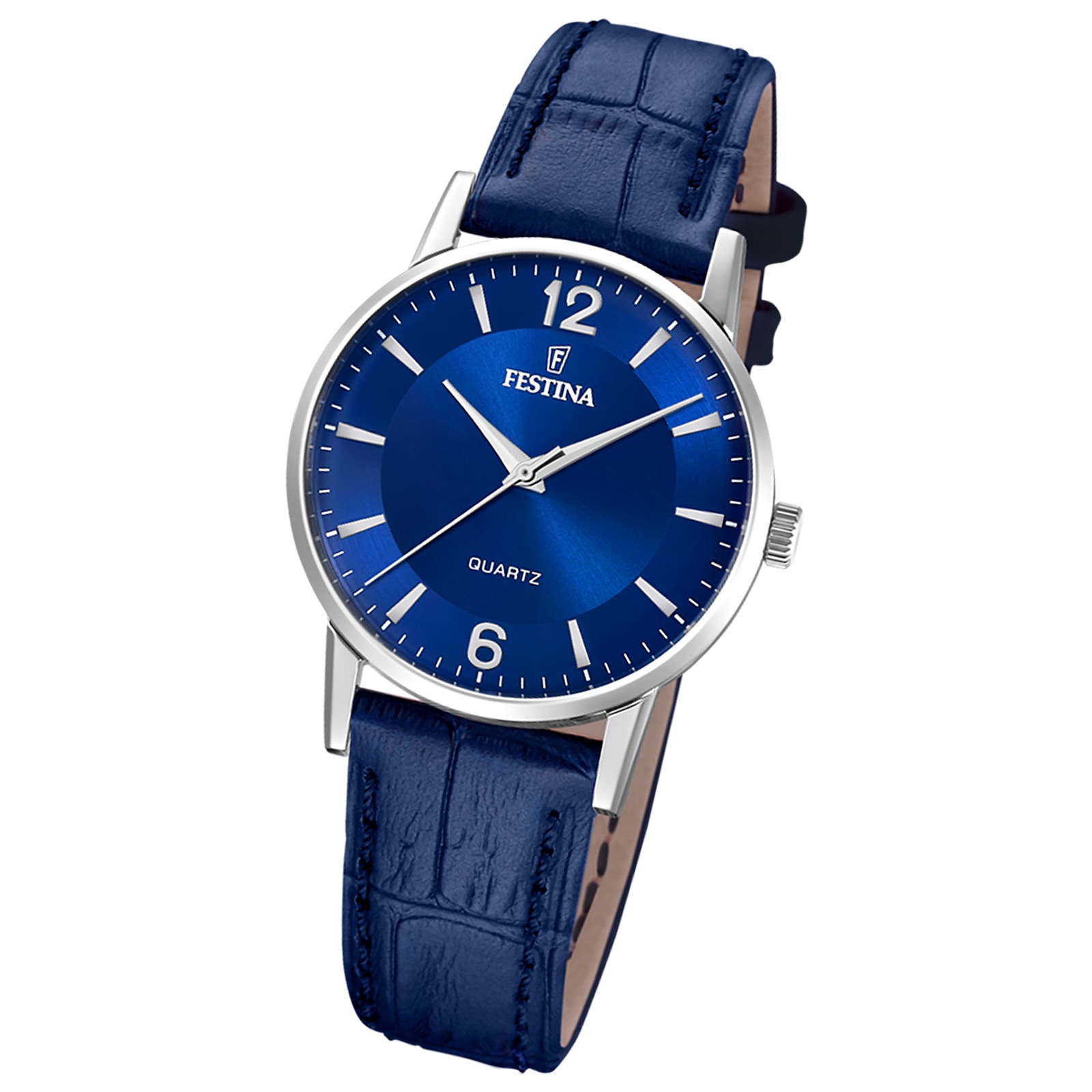 Festina Damenuhr Klassik Armbanduhr Leder blau UF20691/4