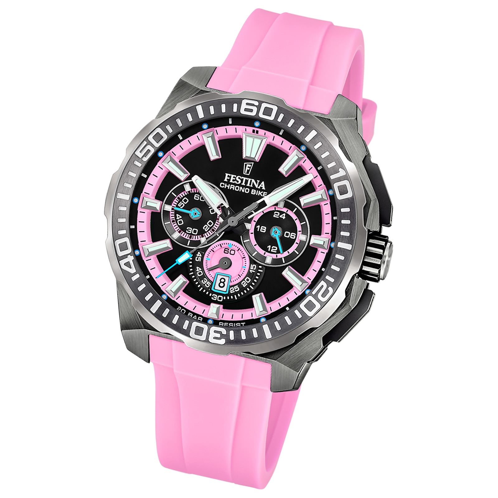 Festina Herrenuhr Chrono Bike Armbanduhr Kautschuk rosa UF20725/2