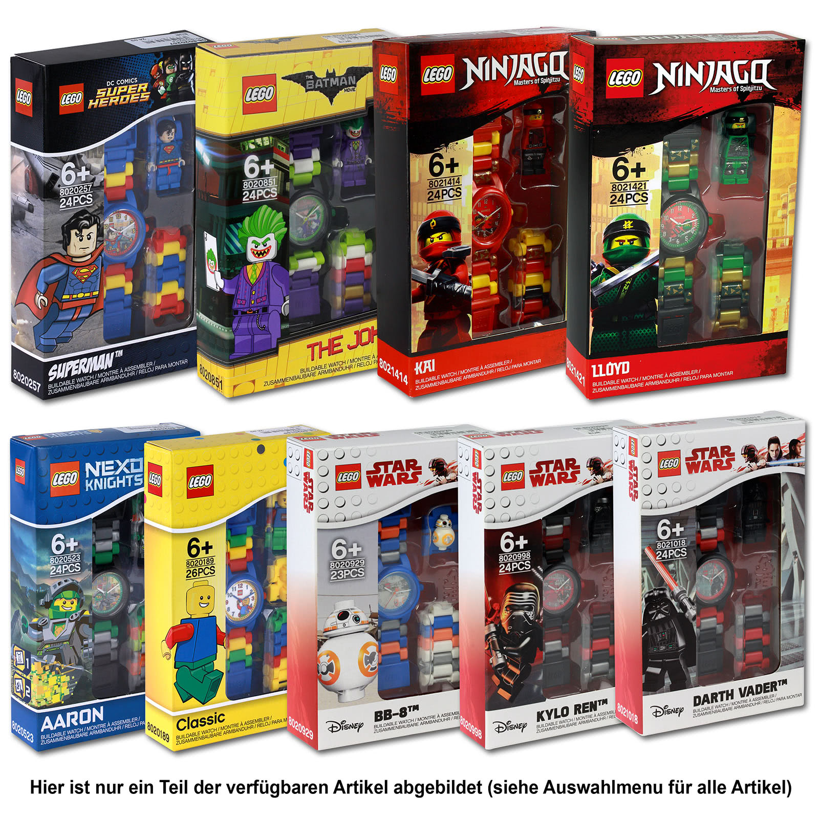 LEGO Kinderuhr Armband-Uhr inkl. Säckchen Quarzuhr Motivauswahl ULE802000X