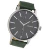 Oozoo Damen Herren Armbanduhr Timepieces Lederband grau, grn UOC10500