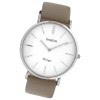 Oozoo Damen Armbanduhr Ultra Slim Leder grau, taupe UOC20076