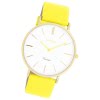 Oozoo Damen Armbanduhr Vintage Analog Leder gelb UOC20317