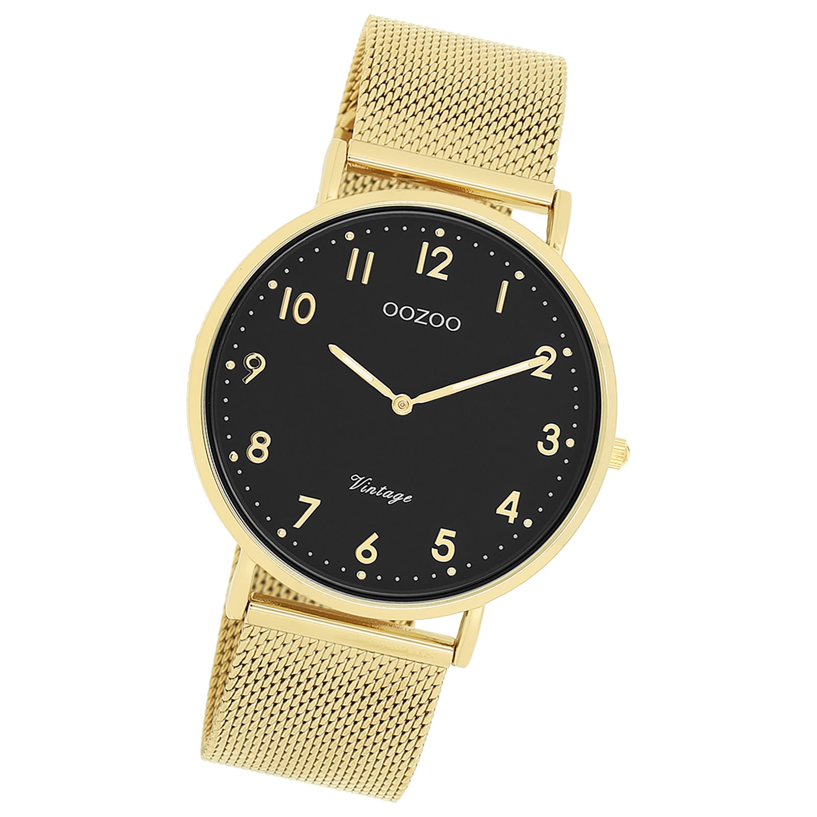 Oozoo Unisex Armbanduhr Vintage Series Analog Metall gold UOC20344