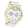 Oozoo Herren Armbanduhr Timepieces Analog Leder wei UOC4791A