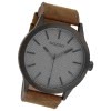 Oozoo Herren Armbanduhr Timepieces Analog Leder  dunkelbraun UOC9012A