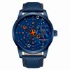 Police Herrenuhr Leder blau orange Police Avondale Armbanduhr UPOA0022102