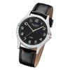 Regent Herren Armbanduhr Analog 1112420 Quarz-Uhr Leder schwarz UR1112420