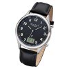 Regent Herren Funkuhr Analog-Digital FR-278 Funk-Uhr Leder schwarz URBA447