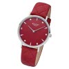 Regent Damen Armbanduhr Analog BA-574 Quarz-Uhr Leder rot URBA574