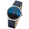 Regent Herren Armbanduhr Analog Lederarmband dunkelblau URBA701