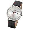 Regent Herren Armbanduhr Analog Lederarmband schwarz rot URBA702