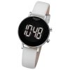 Regent Damen Armbanduhr Digital Lederarmband wei URBA785