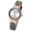 Regent Damen Armbanduhr Analog Lederarmband schwarz rosegold URBA801
